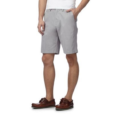 Big and tall pale grey chino shorts